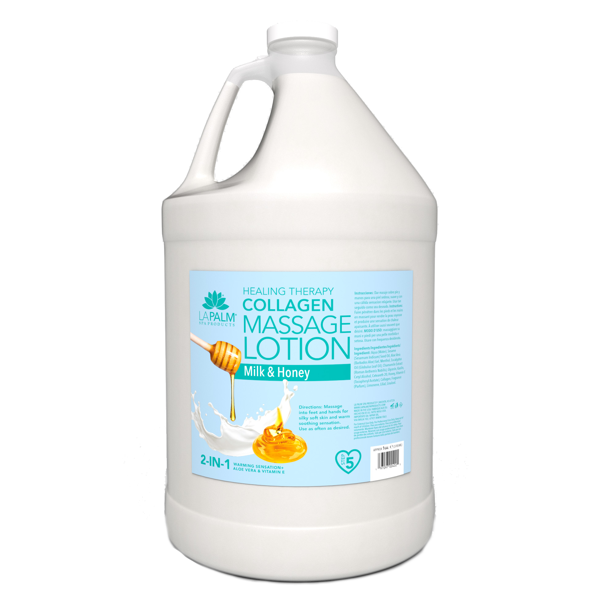 LaPalm Collagen Massage Lotion - Milk & Honey (1 Gallon)